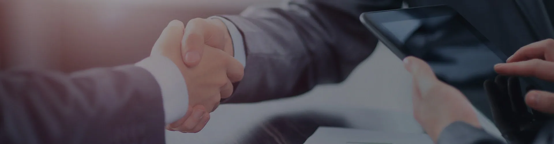 Business professionals shaking hands