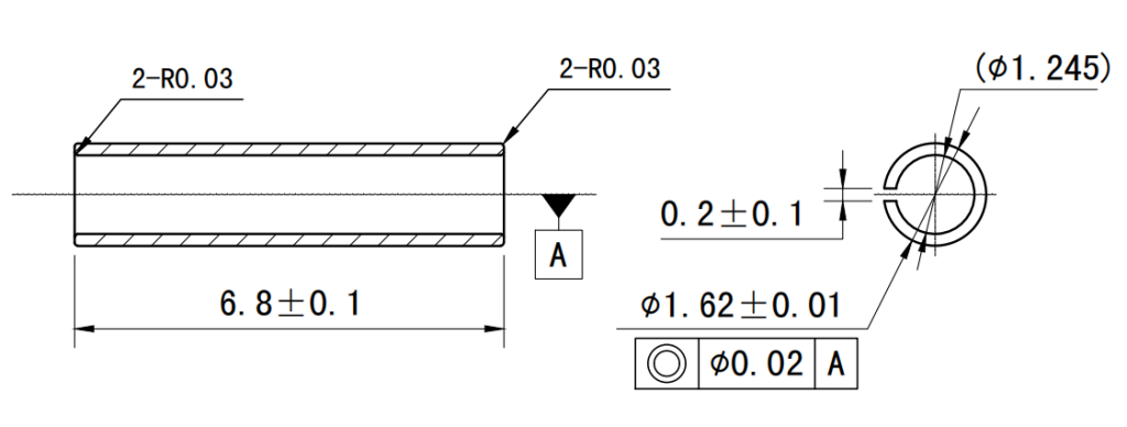 LC-Type Ceramic Ferrule technical drawing